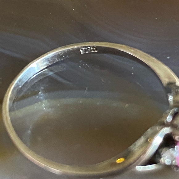 Antique Genuine Opal & Diamond Ring Stamped 925 Sterling Silver - Picture 13 of 15